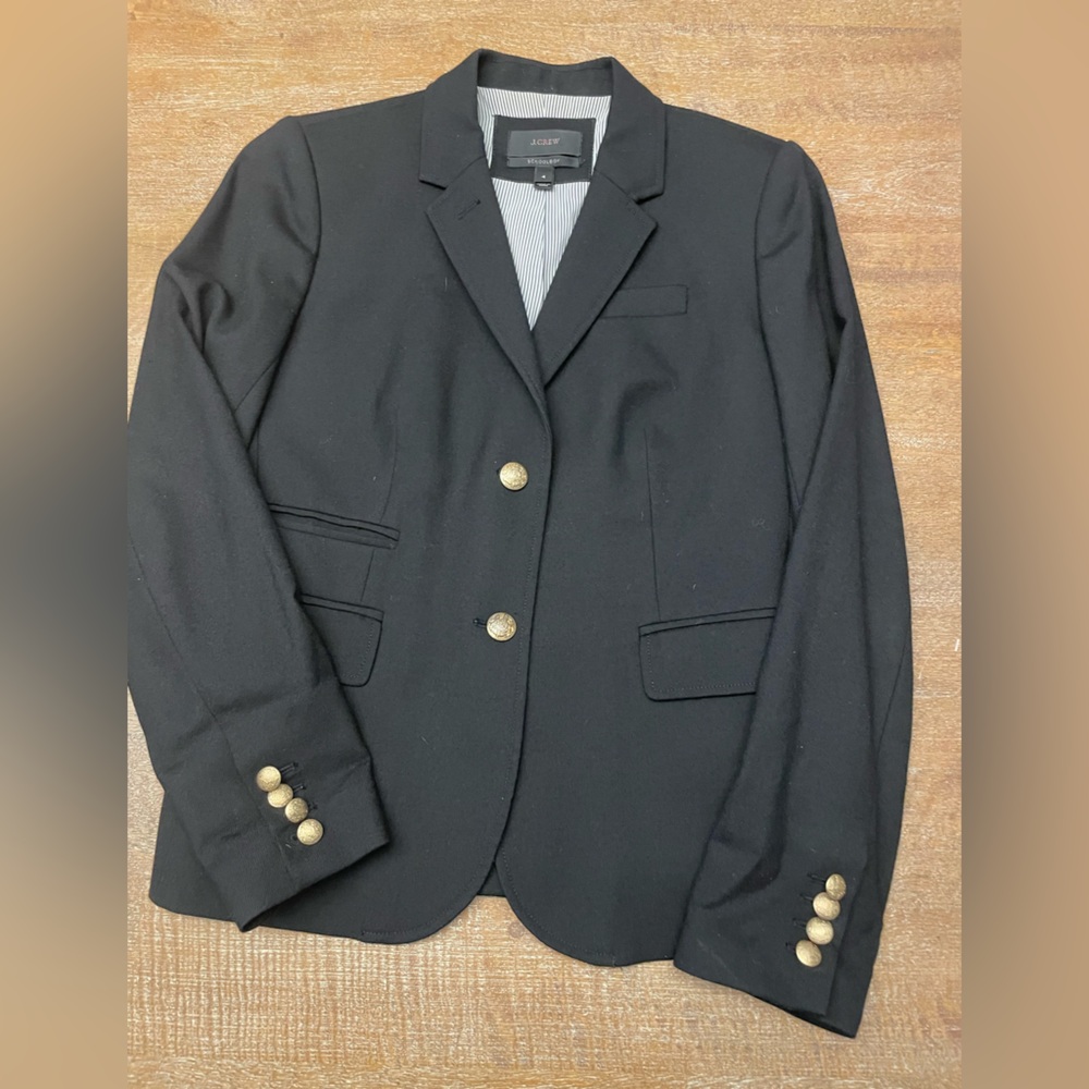 JCrew Schoolboy Black Blazer with Gold Buttons